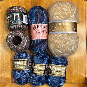 Novelty yarn lot - 7 skeins